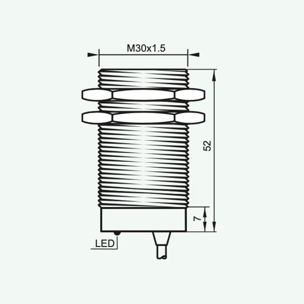 Cảm biến điện cảm tiêu chuẩn DC 3/4 dây M30