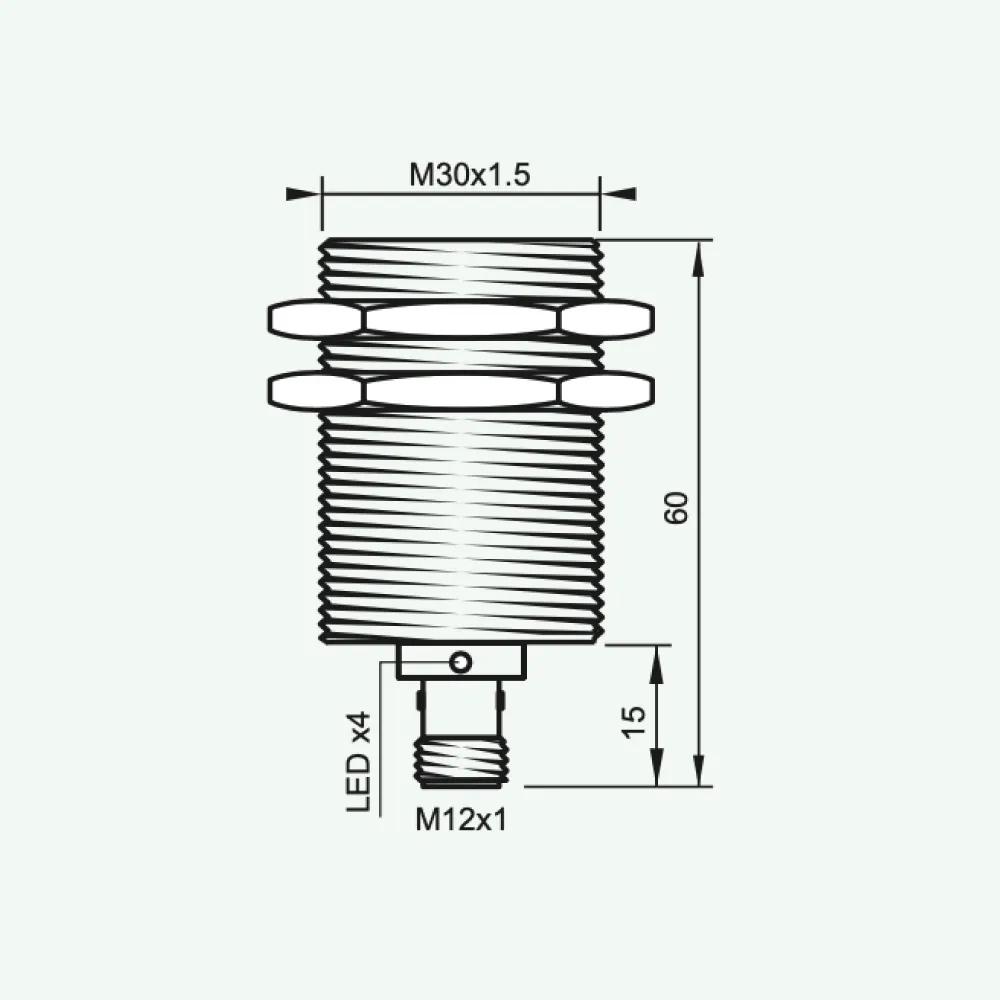 Cảm biến điện cảm tiêu chuẩn DC 3/4 dây M30