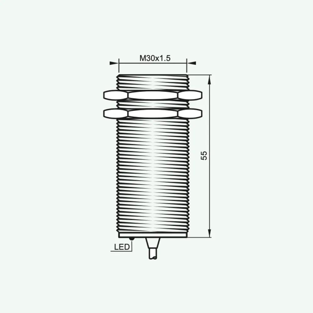 Cảm biến điện cảm tiêu chuẩn DC 3/4 dây M30