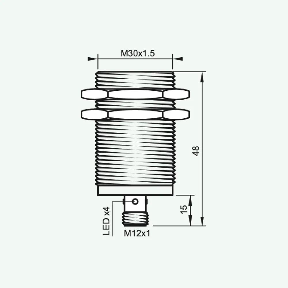 Cảm biến điện cảm tiêu chuẩn DC 3/4 dây M30