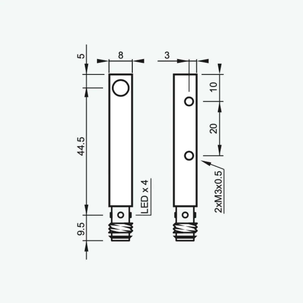 Cảm biến cảm ứng tiêu chuẩn dây DC 3/4 M30/QS8