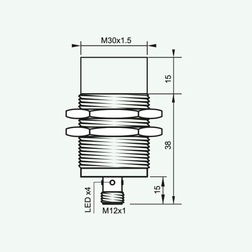 Cảm biến cảm ứng tiêu chuẩn dây DC 3/4 M30/QS8