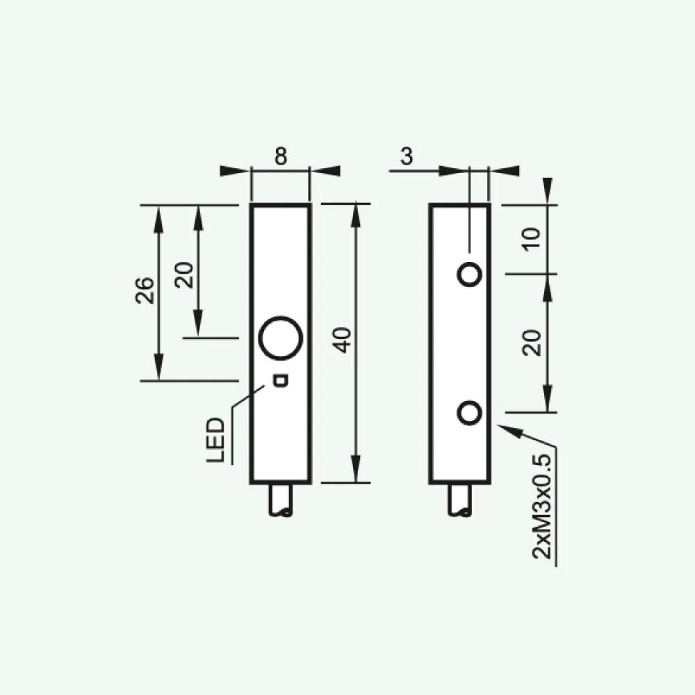 Cảm biến cảm ứng tiêu chuẩn dây DC 3/4 QM8/QS8