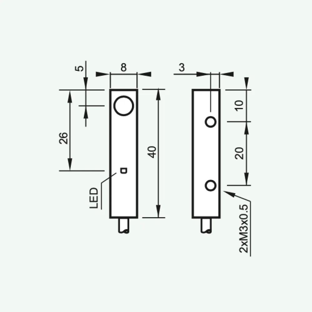 Cảm biến cảm ứng tiêu chuẩn dây DC 3/4 QM8/QS8