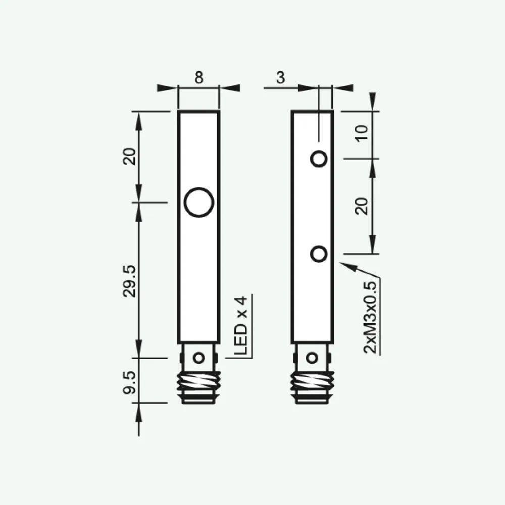 Cảm biến cảm ứng tiêu chuẩn dây DC 3/4 QM8/QS8
