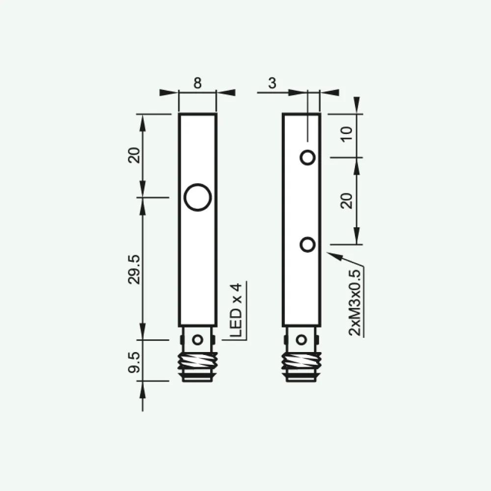 Cảm biến cảm ứng tiêu chuẩn dây DC 3/4 QM8/Q18