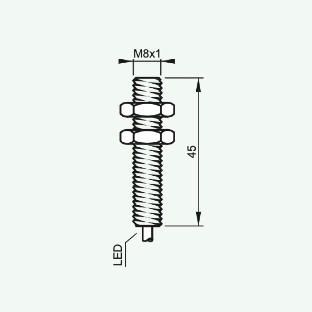Cảm biến điện cảm tiêu chuẩn DC 2 dây M8
