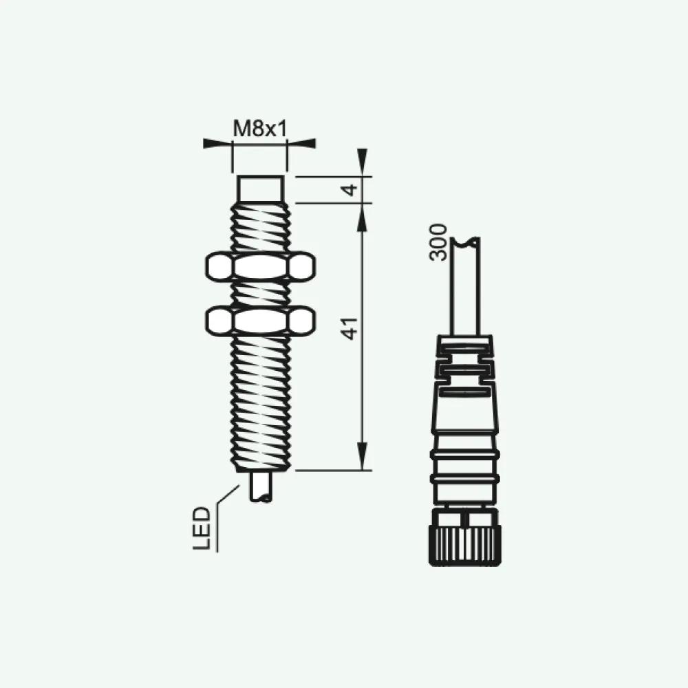 Cảm biến điện cảm tiêu chuẩn DC 2 dây M8