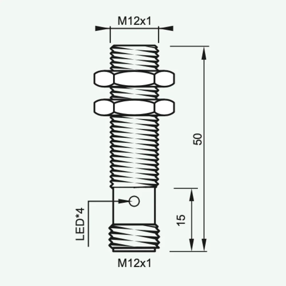 Cảm biến điện cảm tiêu chuẩn DC 2 dây M12