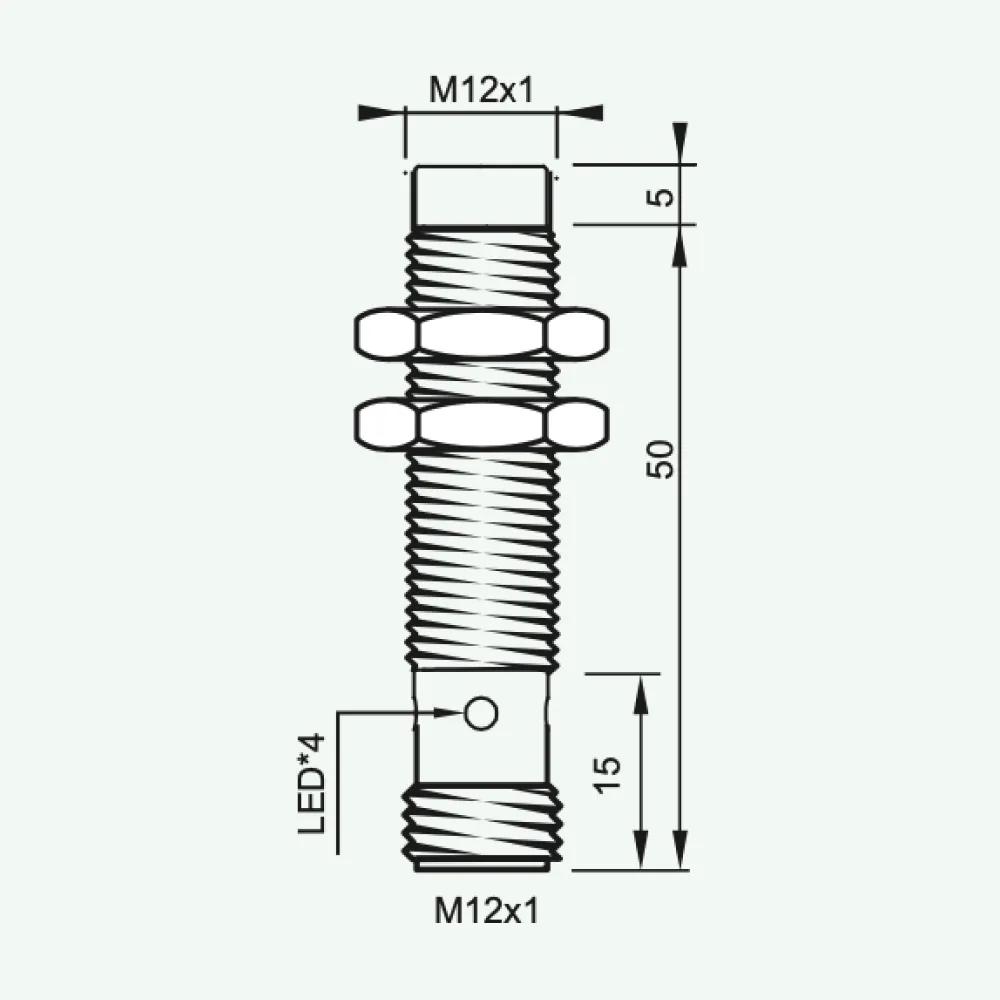 Cảm biến điện cảm tiêu chuẩn DC 2 dây M12