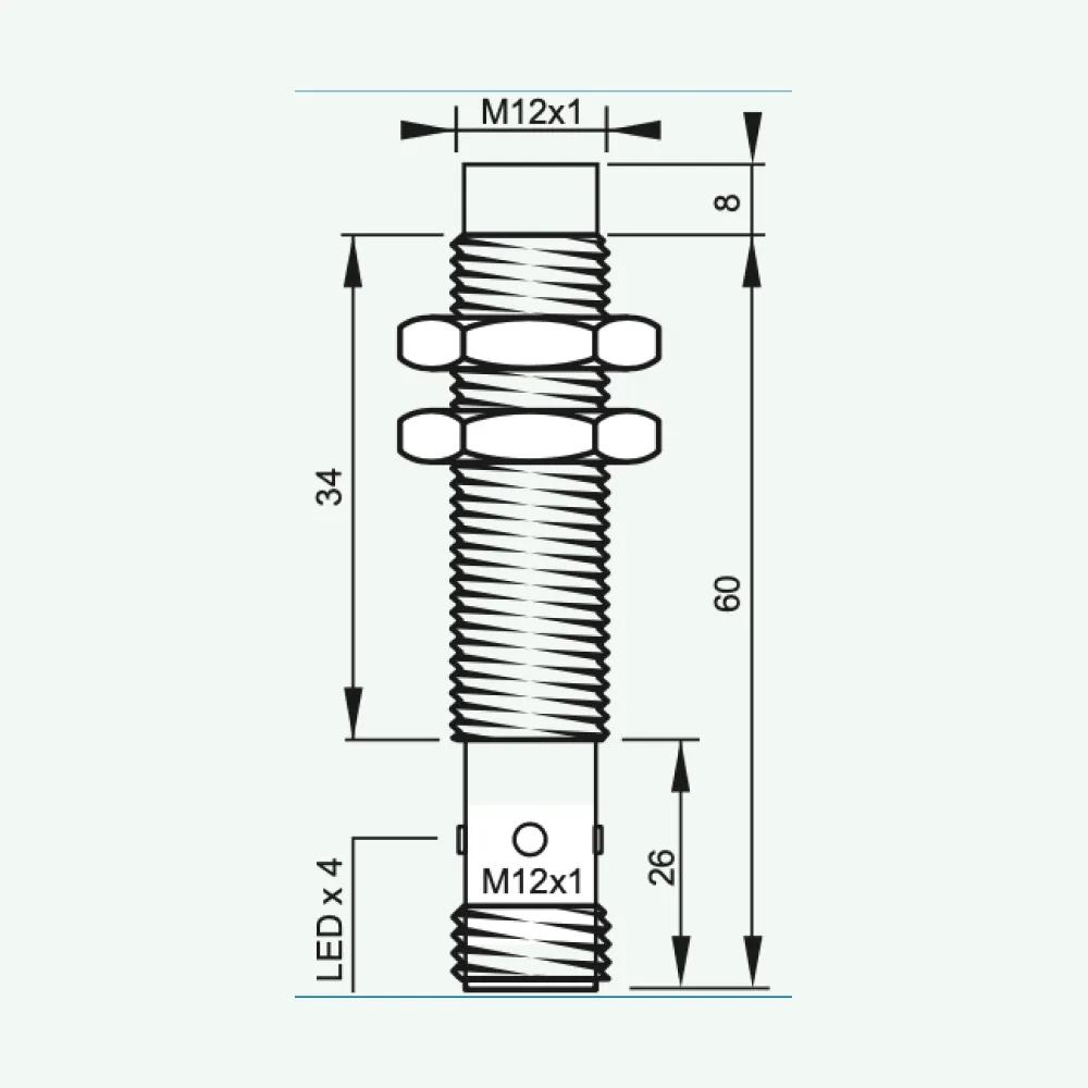 Cảm biến điện cảm tiêu chuẩn DC 2 dây M12/M18