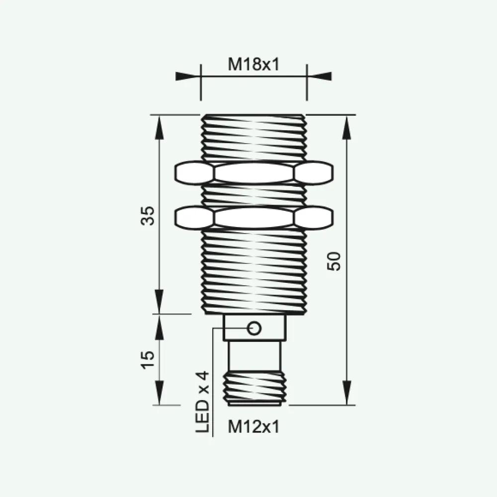 Cảm biến điện cảm tiêu chuẩn DC 2 dây M12/M18