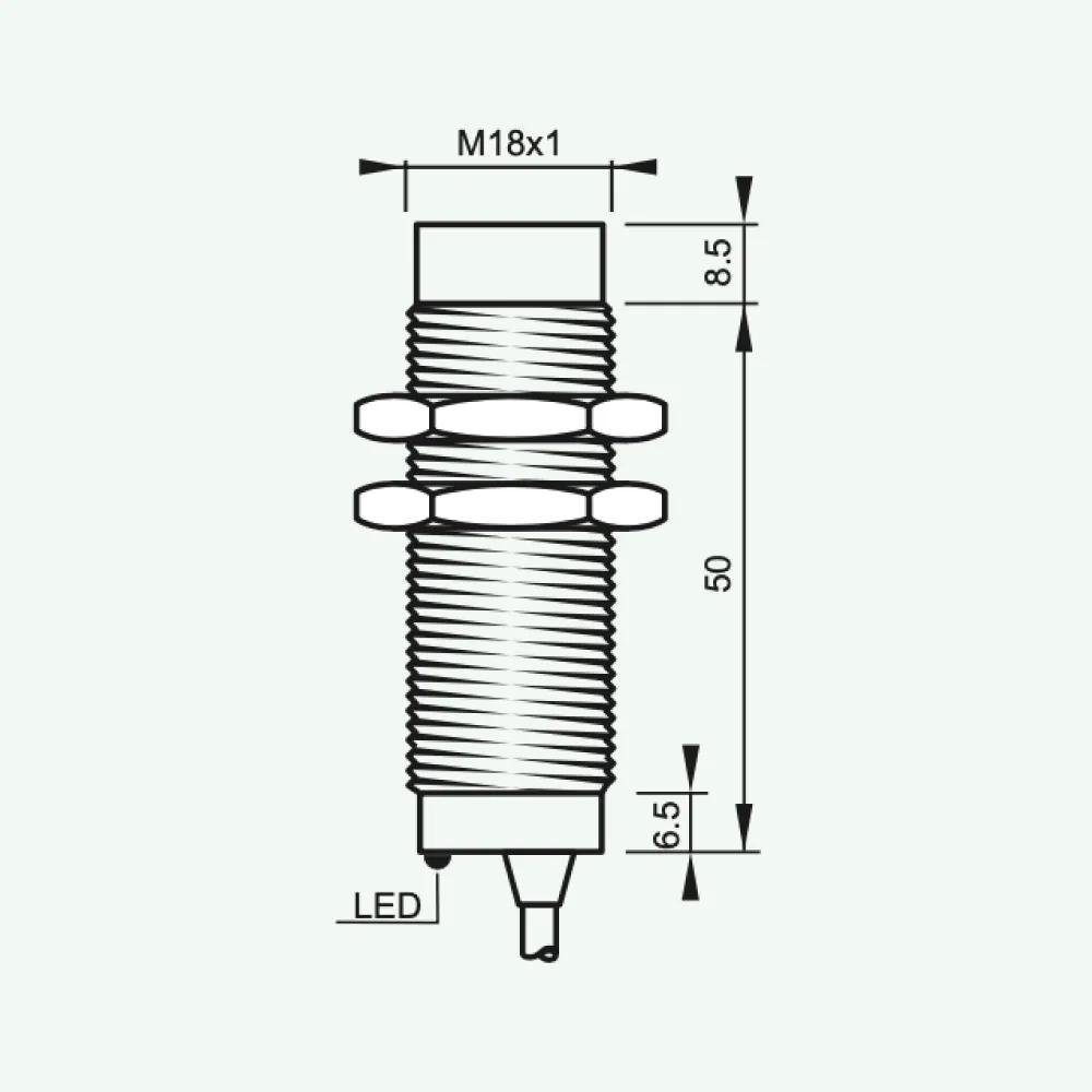 Cảm biến điện cảm tiêu chuẩn DC 2 dây M18