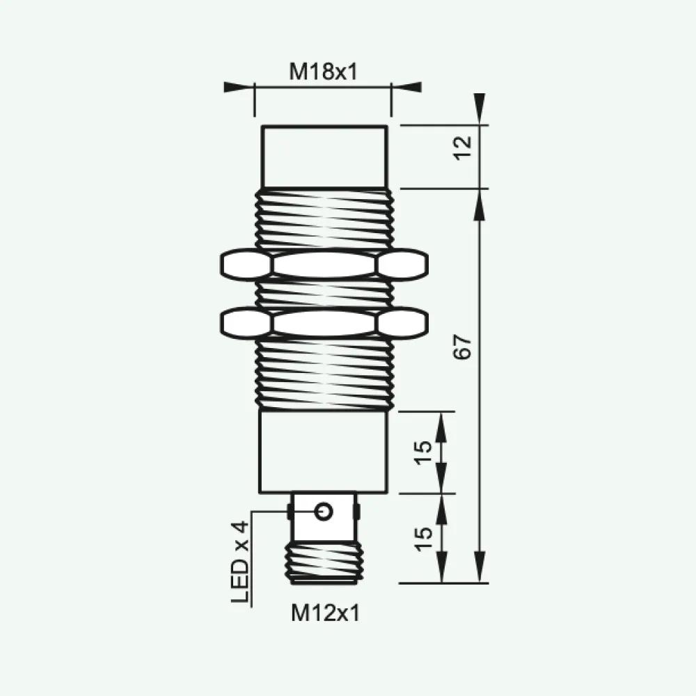 Cảm biến điện cảm tiêu chuẩn DC 2 dây M18