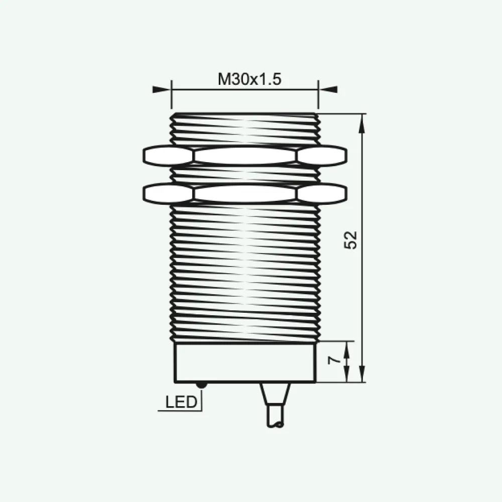 Cảm biến điện cảm tiêu chuẩn DC 2 dây M30