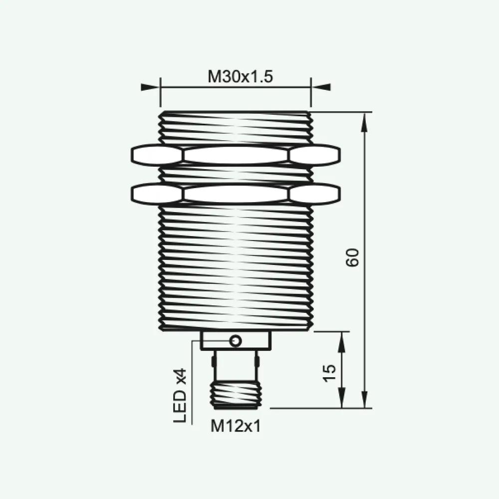 Cảm biến điện cảm tiêu chuẩn DC 2 dây M30