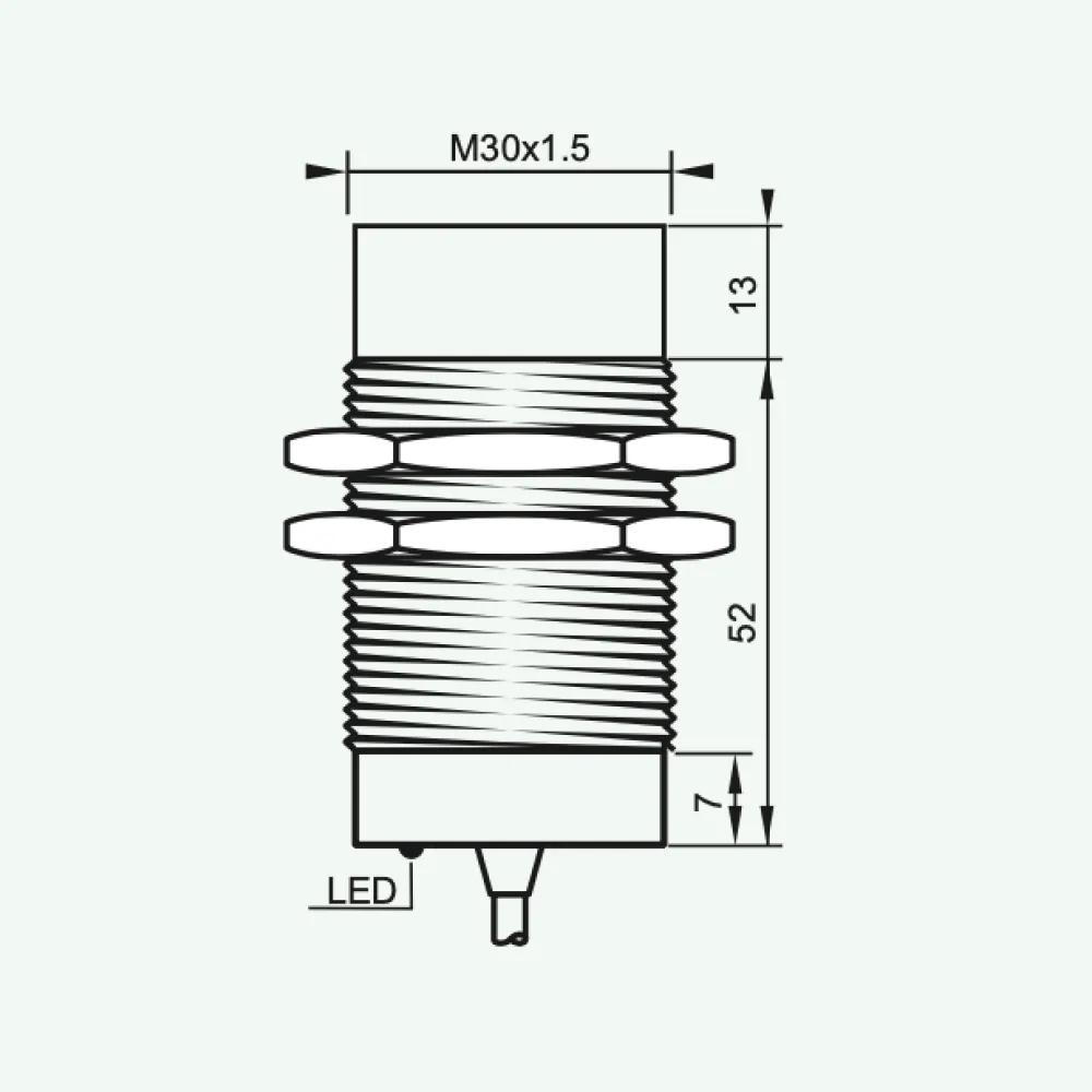 Cảm biến điện cảm tiêu chuẩn DC 2 dây M30