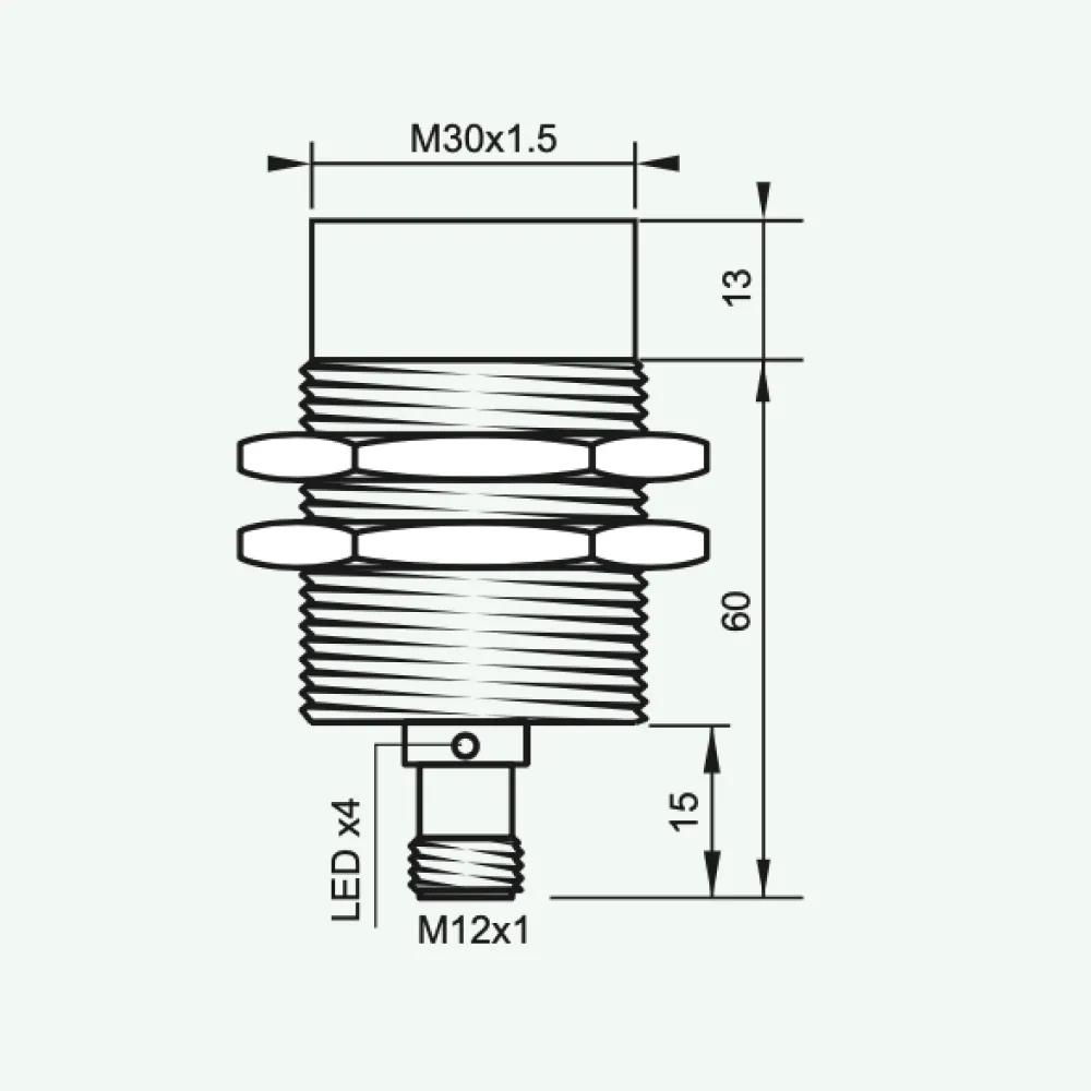 Cảm biến điện cảm tiêu chuẩn DC 2 dây M30