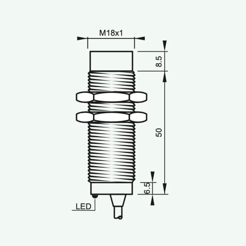Cảm biến điện cảm tiêu chuẩn AC 2 dây M12/M18