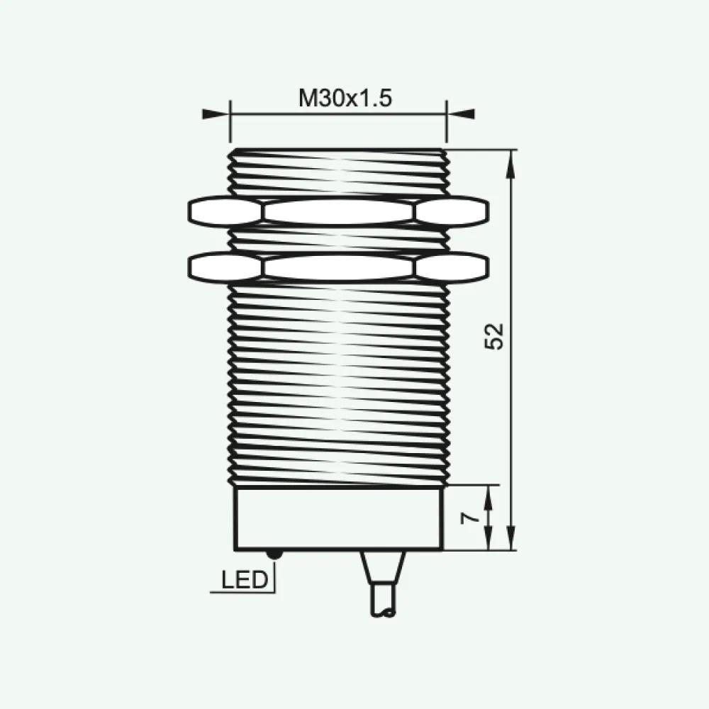 Cảm biến điện cảm tiêu chuẩn AC 2 dây M30/Q25