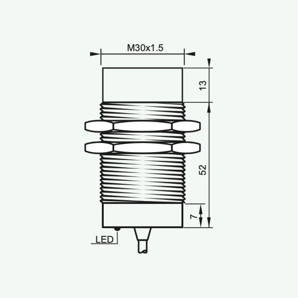 Cảm biến điện cảm tiêu chuẩn AC 2 dây M30/Q25